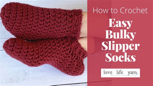 How to Crochet Easy Slipper Socks PART 1