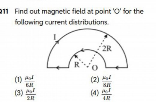 211 Find out magnetic field at point ' O ' for the following cu... | Filo