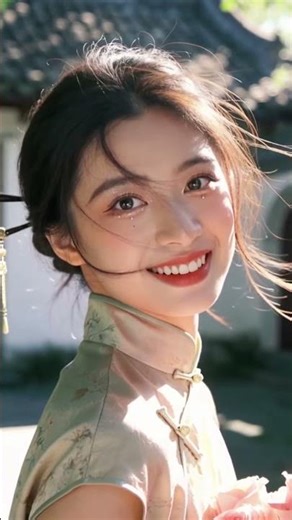 Her Smile Lit Up the Whole Garden 🌸☀️🎋｜| Spring Qipao Aesthetic #smile #glowup #lover #cinematic
