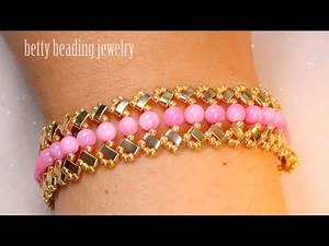 Beaded bracelet elegant and easy for beginners with half tila beads.jewelry making at home/DIY