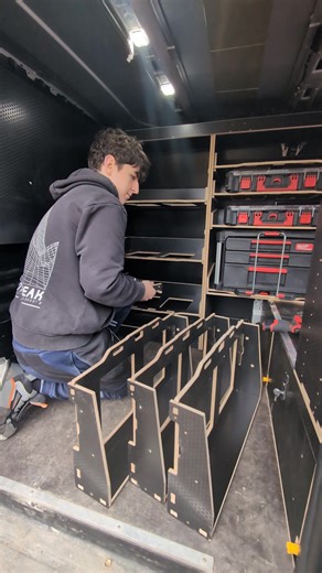 It really is that simple to dial in your racking! Most of our modules are adaptable to your tools, needs and changing demands, so you can rest easy. #vanracking #vans #racking #tradesman #yokevans #electrician #plumber - A0547