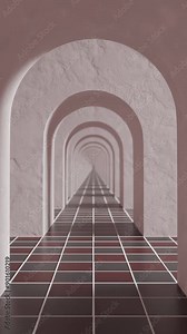 3D loop satisfying doors pathway animation