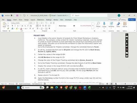 Shelly Cashman Excel 365 | Module 2: End of Module Project 1 Front Street Marketing #shellycashman