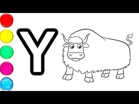 How to draw yak , how to color yak , easy yak drawing with color for kids 👦