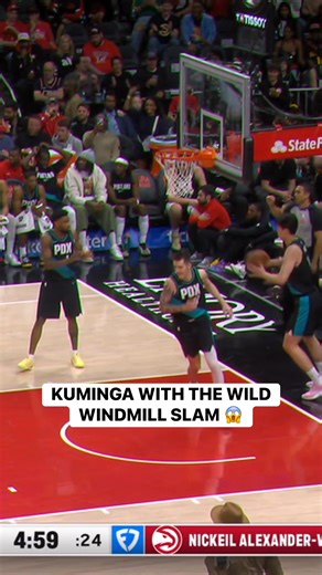 Jonathan Kuminga THROWS DOWN the transition windmill jam! 🤯 POR-ATL on NBA League Pass Tap to Watch ➡️ https://www.nba.com/how-to-watch-game-redirect/0022500873?partnerRef=NBA&platform=Facebook&surface=Post | NBA