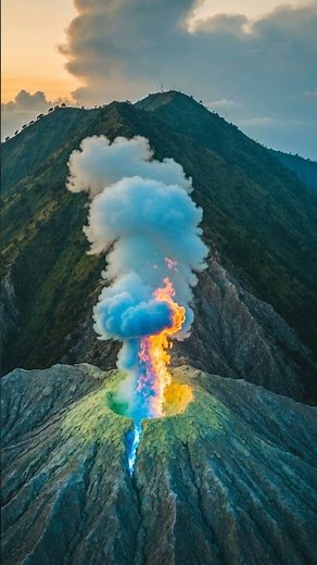 This Volcano Secretly Erupts Blue Flames at Night! 🤯