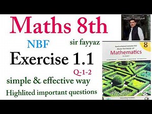 Maths class 8th | exercise 1.1 | ex 1.1 | Q 1,2 | NBF | unit 1 | Real Number | grade 8 | 8th