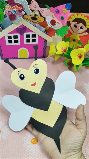 Honey bee craft ideas | Bee craft for kids | Bee craft for kindergarten #shorts @CreativeArtCraft84