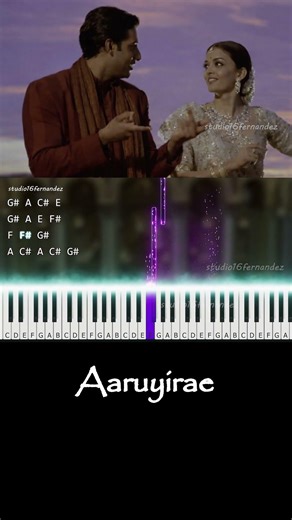 Aaruyirae Keyboard Cover | Piano Notes | Guru | AR Rahman | Fernandez 1