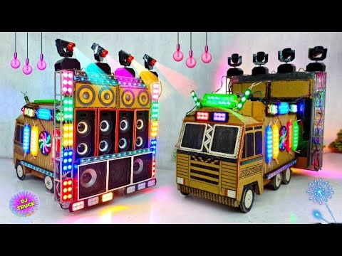 Mini Dj Truck Setup | how to make mini djsetup with cardboard Making Dj setup athome |dj wala