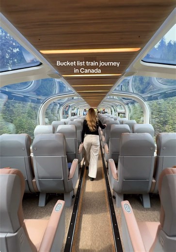Bucket list train journey in Canada.. 🇨🇦🏔️🌲 I still think about this train ride! 🚂 This summer Rocky Mountaineer is launching a limited route called Passage to the Peaks. Running through British Columbia and Alberta, with stops in Banff and Jasper. The views from this journey will be unbelievable. Glacier fed lakes, endless mountain ranges, and seeing it all from a glass-dome train. It’s only running June & July this year, which makes it even more special. If you’ve ever dreamed of experien