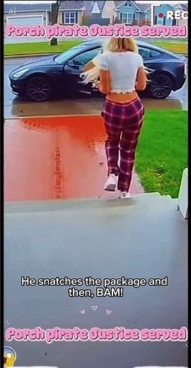 Construction Porch Pirate Gets YELLOW POWDER BOMBED! 😂 Instant Karma