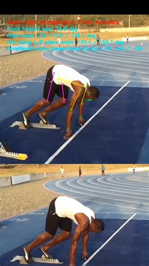 Naman Sailwar on Instagram: "Why Usain Bolt’s First 10 Steps Are a Masterclass in Human Biomechanics 🧠⚡️ Breaking down Bolt’s acceleration phase using pose-estimation — trunk lean, knee drive, dorsiflexion and arm swing. What you’re seeing isn’t just speed… it's perfect kinetic sequencing happening in milliseconds. 🏃‍♂️ Forward trunk lean → maximizes horizontal force 🦵 Explosive knee drive → longer stride without braking 🦶 Strong dorsiflexion → reduces ground contact time 💪 Aggressive arm s