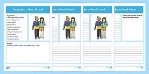 Recipe for a Good Friend Differentiated Worksheets