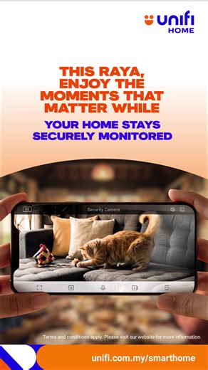 POV: you're back at the kampung for Raya AND your 🏡 stays protected. With Unifi Home Shield Essential, your home is highkey monitored when you're away! 🙂‍↕️ Secure that aura & check in to safety fam! 🛜 Get it now at bit.ly/3Pvm0oL.