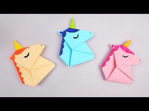 Einhorn aus papier basteln - Einhörner falten - Basteln mit papier | DIY Bastelideen
