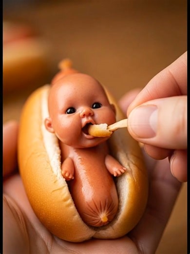 baby hot dog🌭😂 #hotdog #satisfyingvideo #eating #asmr