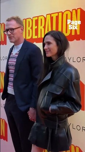 Jennifer Connelly & husband Paul Bettany in opening night of Liberation on Broadway in NYC #shorts