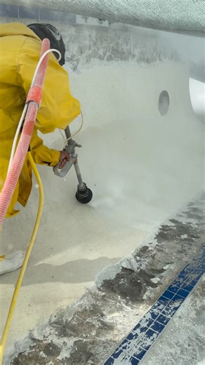 Remodeling, Construction, Plastering | Leak Detection + Repair | HYDROBLASTING a COMMERCIAL POOL with 40,000 psi at its finest! #alansmithpools #poolremodel #poolgoals #remodel #remodel #commercialpools... | Instagram