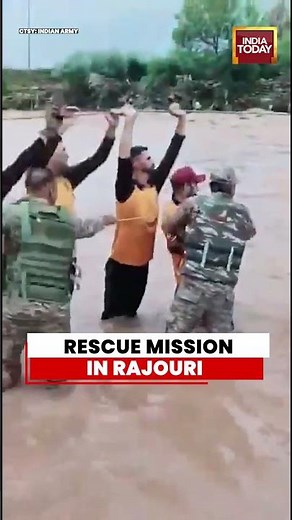 Rescue Mission In Rajouri: Indian Army Saves 11 Civilians Stranded In Flash Floods #jammu #flood