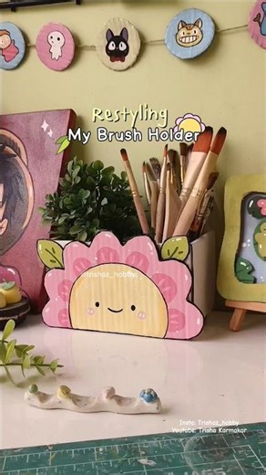 Cute Desk Organiser ideas using cardboard 🌸🌿 #viralvideo #diy #deskorganizer #cardboardcrafts