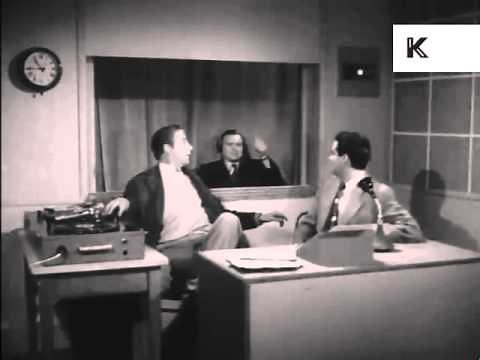 1950s UK Radio Station, Disk Jockey, DJ Plays Records