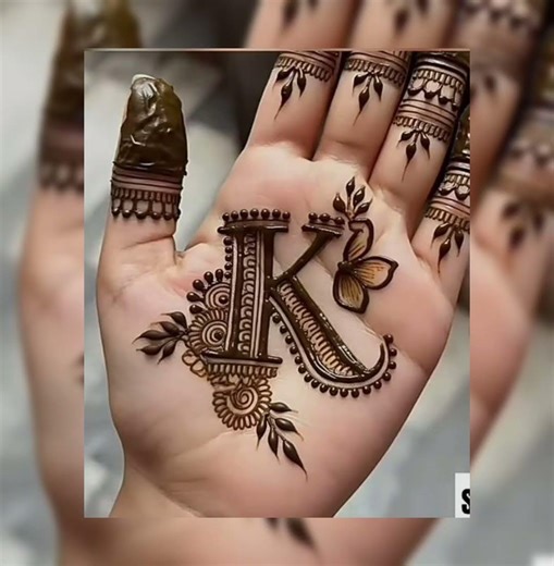 K Latter mehndi design #creativehenna #mehndiclasses #henna #learnmehndi #mehndidesign #mehndicourse