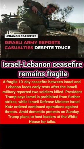 Israel-Lebanon ceasefire remains fragile 😟🙂||🙂#shortvideo #shorts