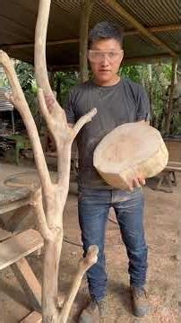 Craft made with a dry branch, wooden coat rack