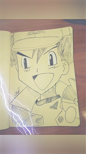 Ink draw: Ash Ketchum drawing