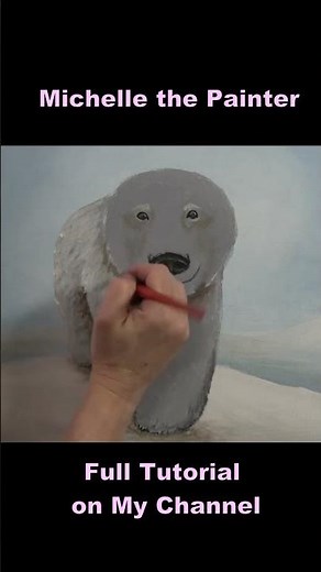 Candy Cane Polar Bear #art #acrylictechniques #acrylicpainting #painting