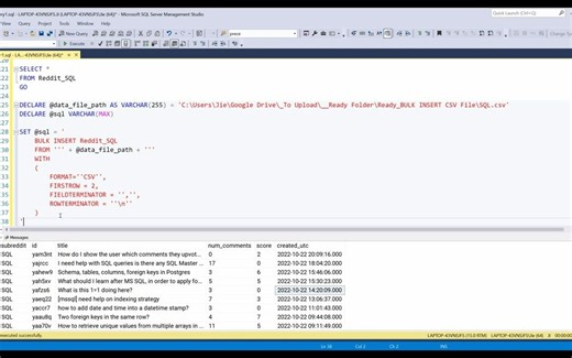 如何在 Microsoft SQL Server 中使用 BULK INSERT SQL 语句上传 CSV 文件