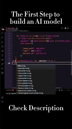 First Step to build an AI model #machinelearning #coding #datascience #ai #artificialintelligence