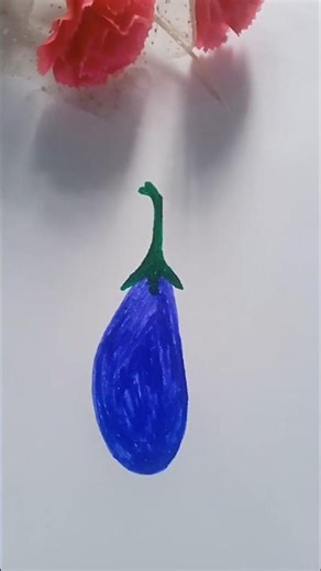 Drawing an Eggplant with NO PENCIL SKETCH! 🍆 | Direct Color Art Challenge
