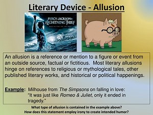 Literary Device - Allusion - SlideServe