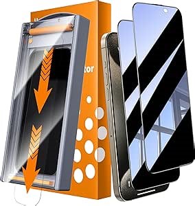 Hoerrye Magic Box for iPhone 15 Pro Max Privacy Screen Protector, [Bubble-Free] 24-Degree Anti Spy, 2.5D Full-Coverage Tempered Glass, Auto Dust-Elimination,Case Friendly - 2-Pack