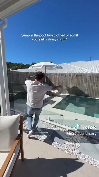 Jump in the Pool Fully Clothed Challenge