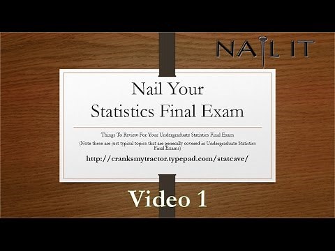 Nailing Your Undergraduate Statistics Final (Video 1)