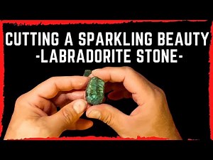 Cutting a Labradorite stone in small pieces