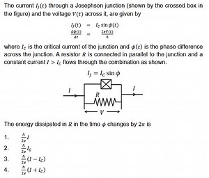 The current I_j(t) through a Josephson junction and the voltage... | Filo