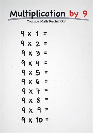 3.4M views · 14K reactions | Multiplication by 9 =) #mathtrick #mathtutorials #teachergon | Ako si Teacher Gon | Facebook