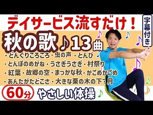 【歌体操】高齢者・レク・介護予防・脳トレ健康体操 秋の歌60分