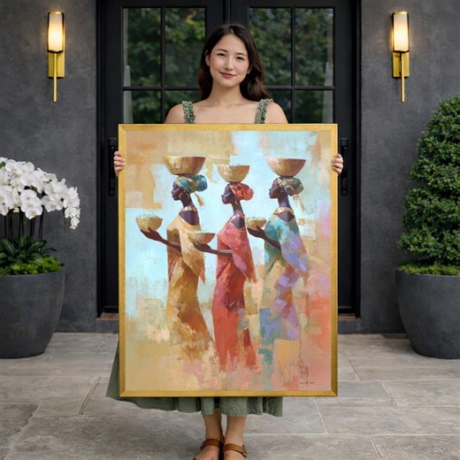 African Women Colorful Canvas Wall Art, Portrait Art - Etsy