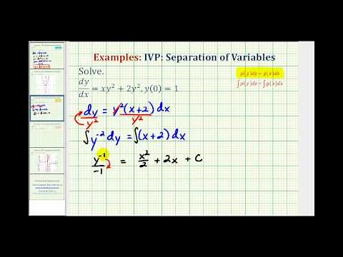 Ex 2: Initial Value Problem - Separation of Variables