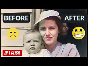 How to RESTORE and COLORIZE Old Photos in 1 Click for FREE - AI Repair Old Photos - NO Photoshop