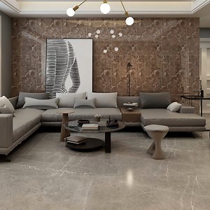 [Hot Item] Brown Polished Stone Texture Design Floor Tiles 60X120 Interior Living Room Decorative Porcelain Tiles