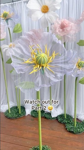DIY giant flower stem, stand and bases #giantpaperflower #giantflowers #organzaflower