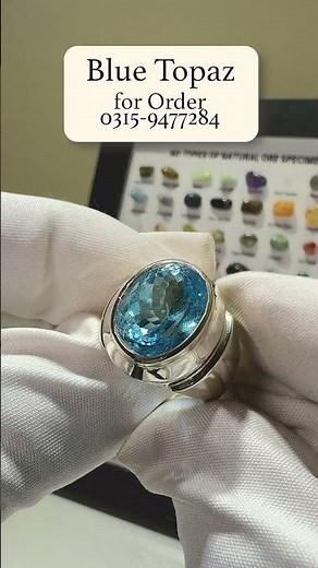 Swiss Blue Topaz Ring | Jawa Gems #viral #reels #shorts #gemstone #bluetopaz