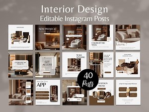 Interior Design Instagram Post Template, Home Decor Social Media Template, Minimalist Canva IG Post, Furniture Marketing, Home Decoration IG - Etsy