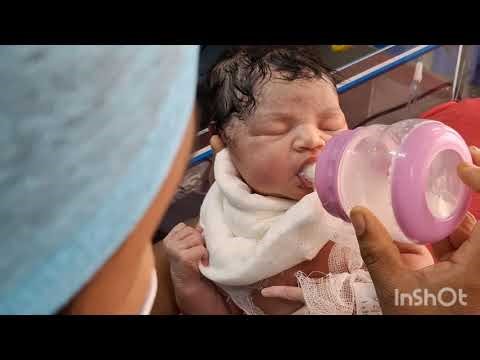 Chubby baby feeding time. Nicu care .